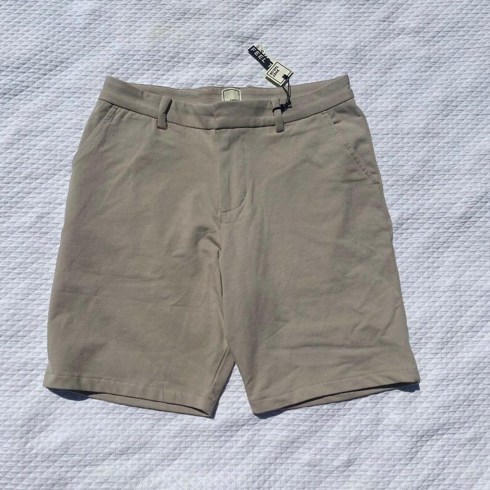 NWT Men's Swet Tailor Everyday Chino Shorts Size 28 Tan Pockets Stretch $89